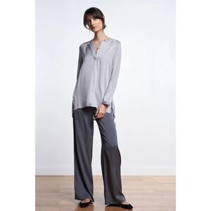 NWT Nouvelle Silk 95 Montenegro Tunic In Dolphin Grey Size Small